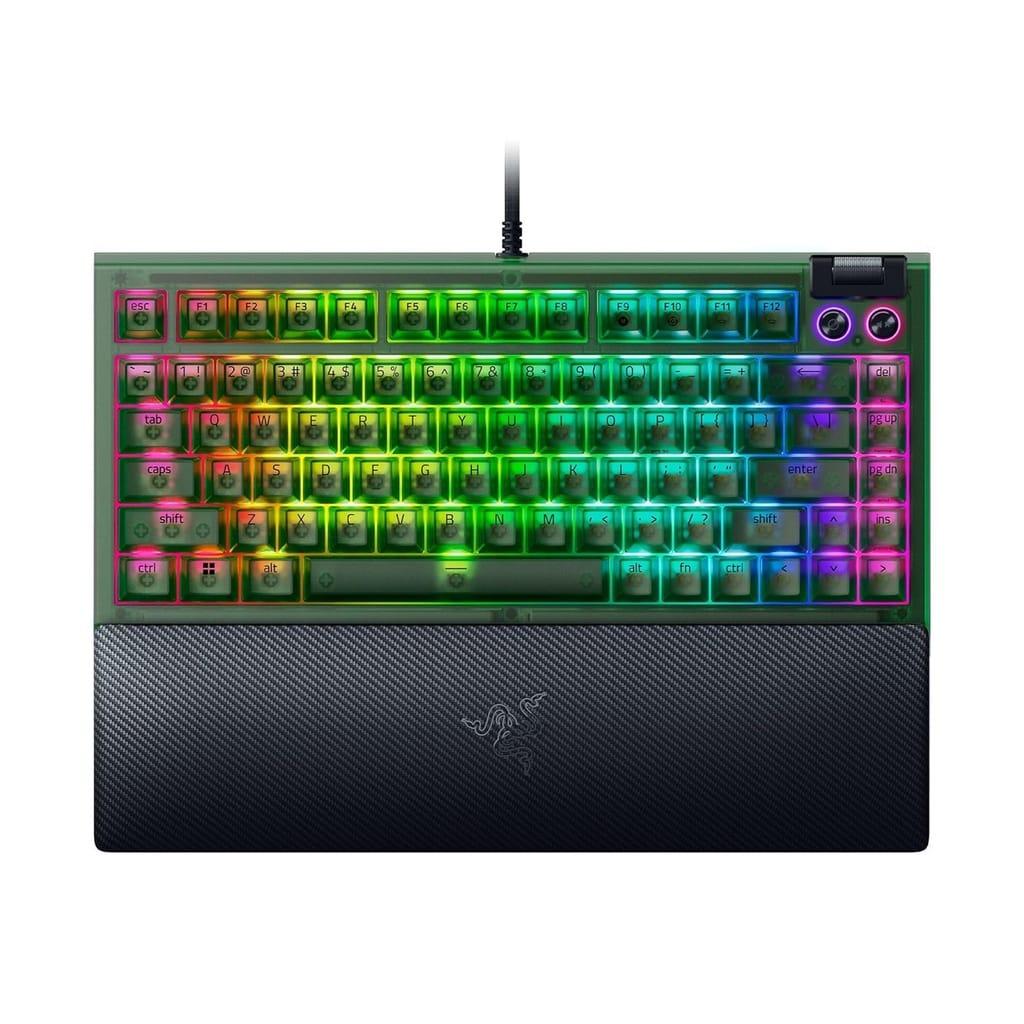 Razer BlackWidow V4 75% Mechanical Gaming Keyboard: Hot-Swappable Design, Compact & Durable, Orange Tactile Switches, Chroma RGB, MF Roller & Media Keys, Comfortable Wrist Rest – Black