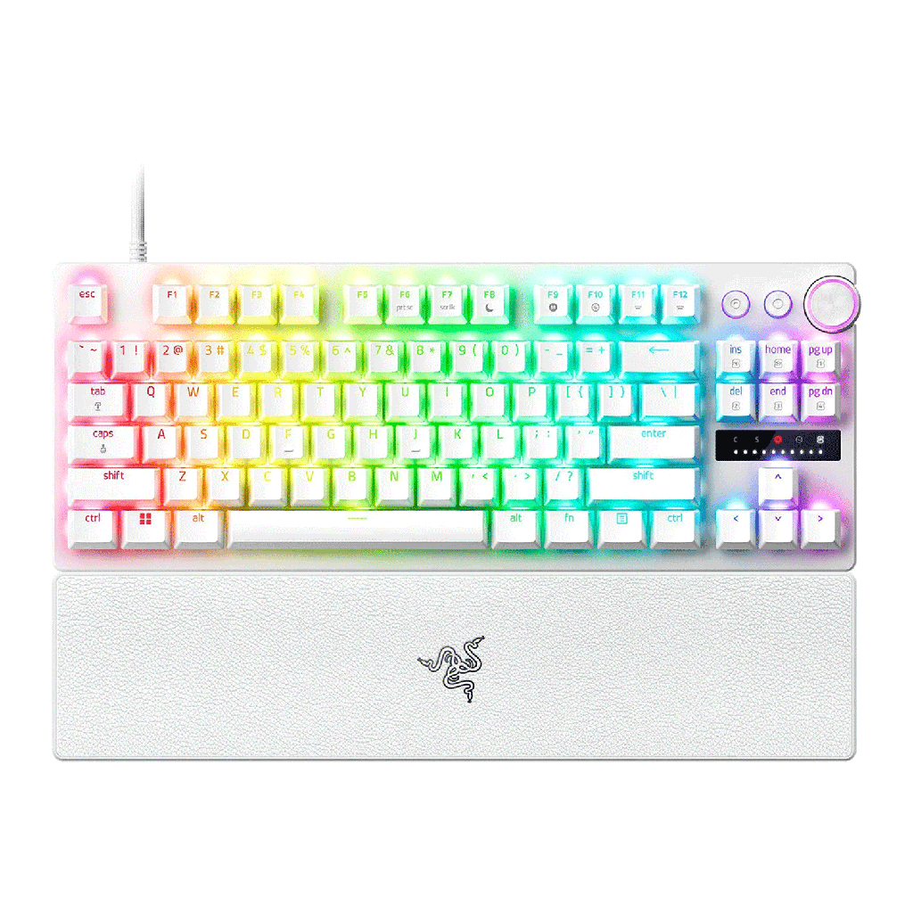 Razer Huntsman V3 Pro Tenkeyless 8KHz Esports Wired Gaming Keyboard Analog Optical Switch Gen-2 – White Edition