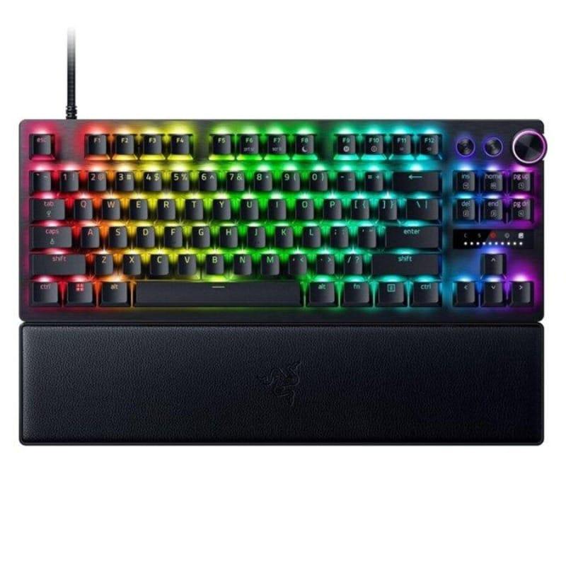 Razer Huntsman V3 Pro TKL Gaming Keyboard: Analog Optical Switches, Rapid Trigger & Adjustable Actuation, Media Keys & Dial, Doubleshot PBT Keycaps – Wrist Rest – Black