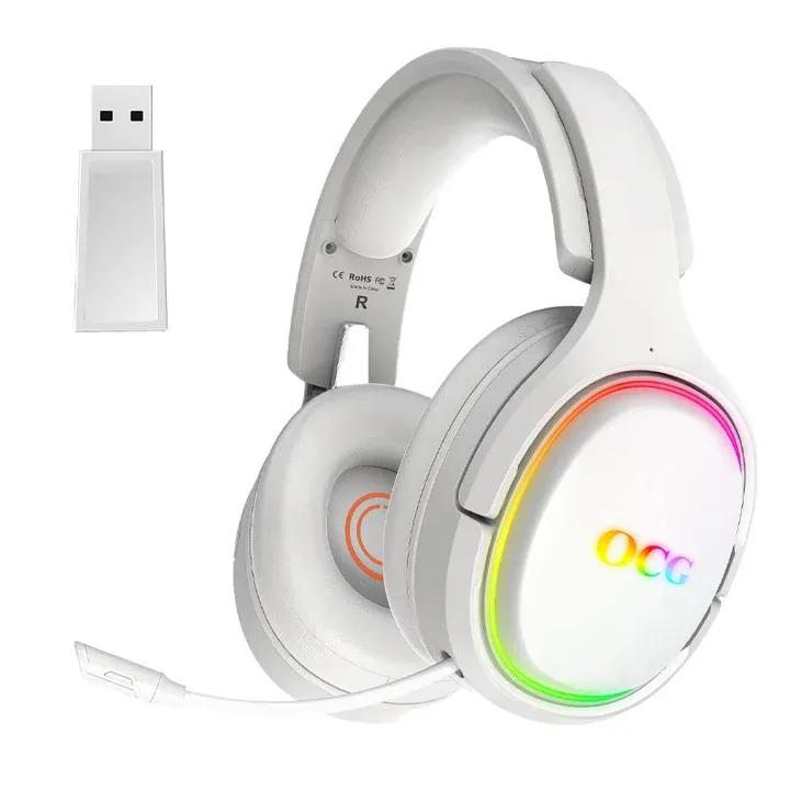 OCG Gaming Headset Dual Wireless Lossless 2.4G Bluetooth Gaming Headphones with Detachable Microphone 50mm Speakers – for PC, PS4, PS5, Smartphone, MacBook, Notebook, Tablet