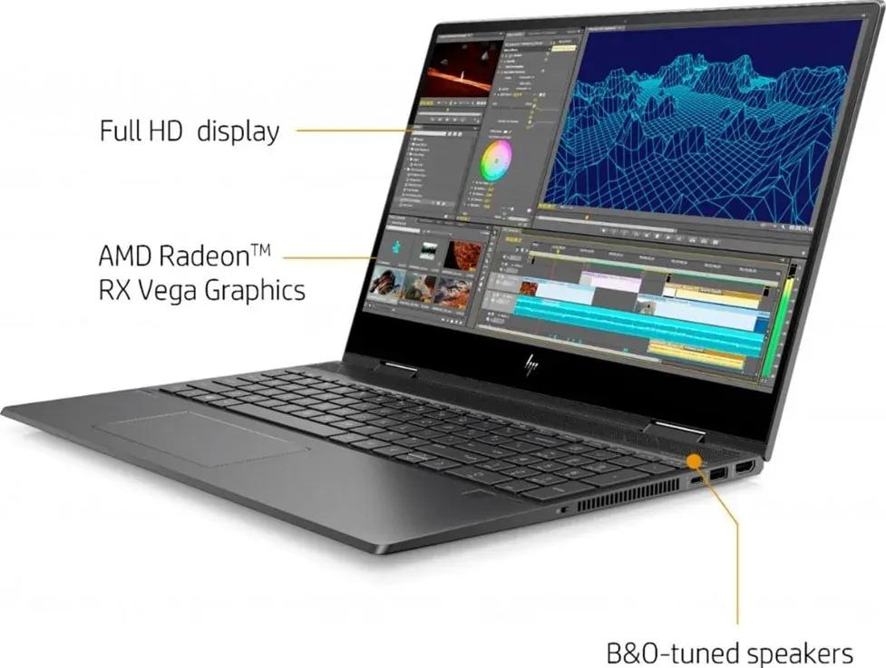 HP Envy x360 13 – AMD Ryzen 7 4700U 10th Generation, 2.0 Ghz, 16GB RAM, 1TB SSD, 14.0″ FHD Touch, AMD Radeon Graphics, Fingerprint, Stylus Pen, Windows 11 Pro , Eng-Arab KB, Black