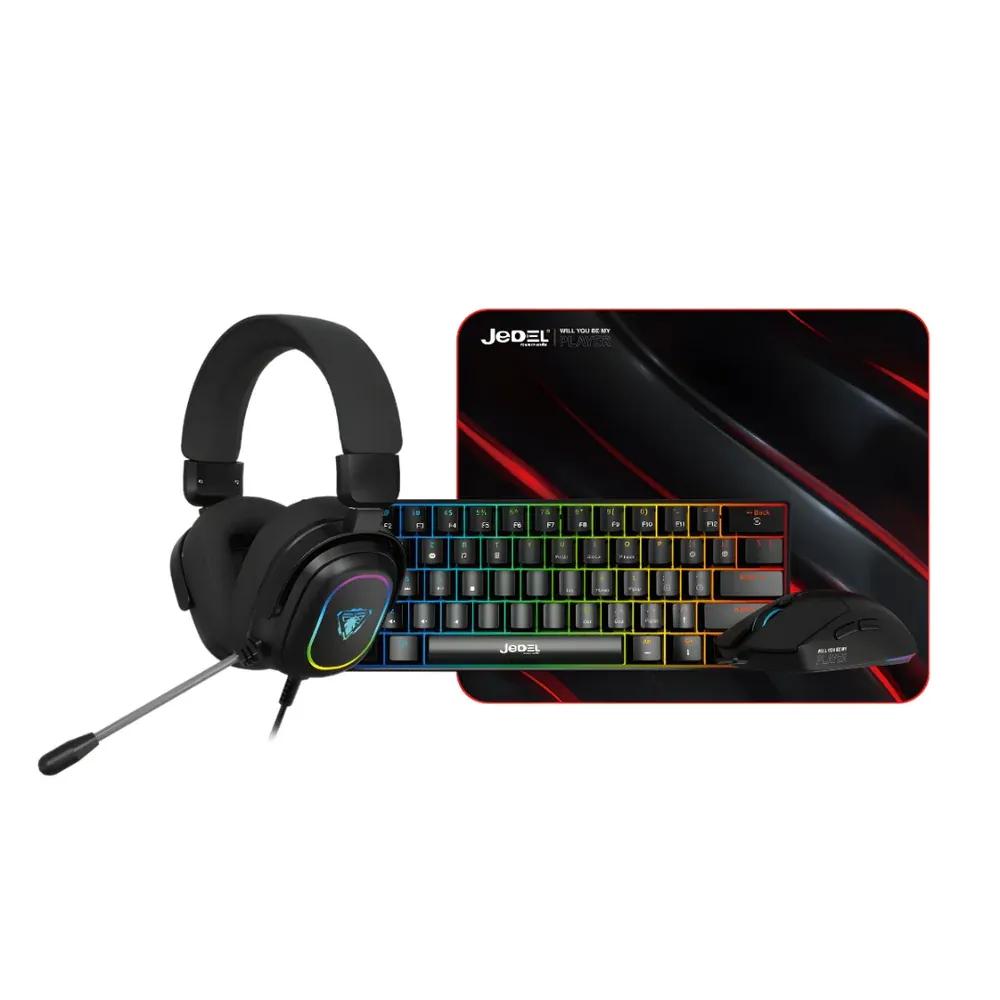 JEDEL CP10 4-in-1 Gaming Combo Mechanical Keyboard Mouse Headset Mouse Pad