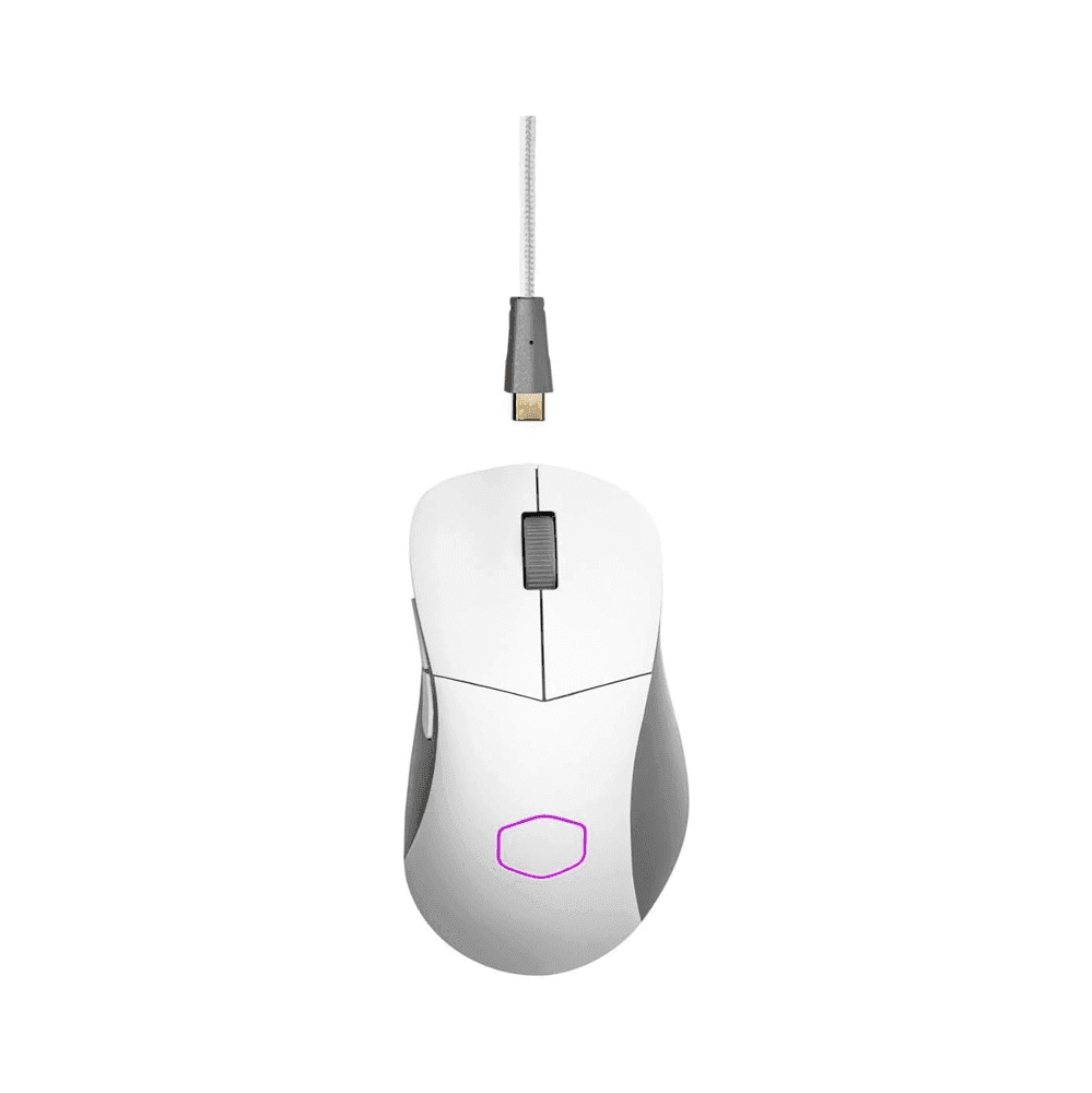 Cooler Master MM731 Wireless Gaming Mouse, Adjustable 19,000 DPI, Palm Claw Grip, 2.4GHz, Bluetooth – White