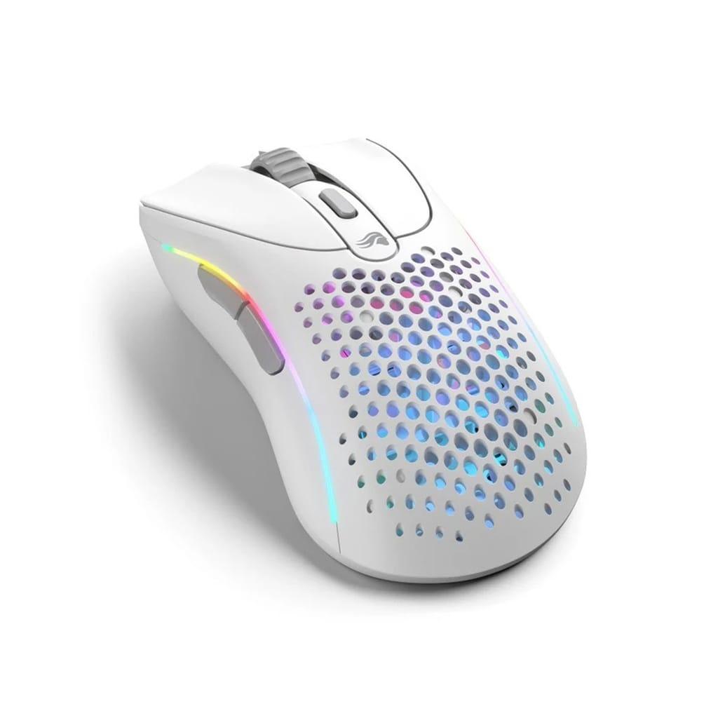 Glorious Model D 2 Wireless/Bluetooth UltraLight Ergonomic RGB Gaming Mouse (66g) – White