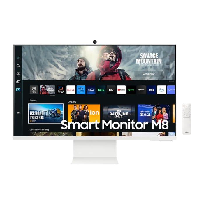 Samsung M8 S32CM801UM 32″ VA 60Hz 4ms(GTG) UHD 4K Smart Monitor With HDR10+ Adaptive Sound+ (White
