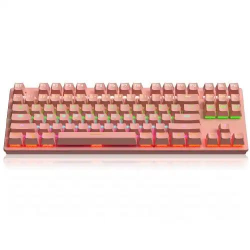 Leaven K550 – RGB Mechanical Gaming Keyboard – Pink – Blue Switch