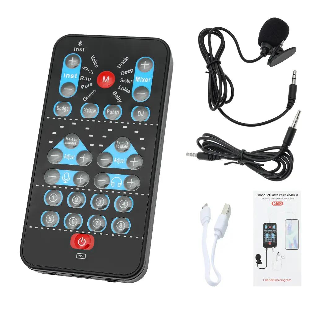 Professional Live Voice Changer Mini M10 Voice Changer Card Male To Female/Female To Male Multiple Modes for Phone Computer Game