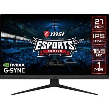 MSI Optix G273 27″ FHD IPS Flat Gaming Monitor, 165Hz Refresh Rate, 1920×1080 Resolution, 1ms Response Time, 16:9 Aspect Ratio, DCI-P3 / SRGB, 178° Viewing Angle, Black `